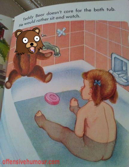 kid in bath with teddy bear